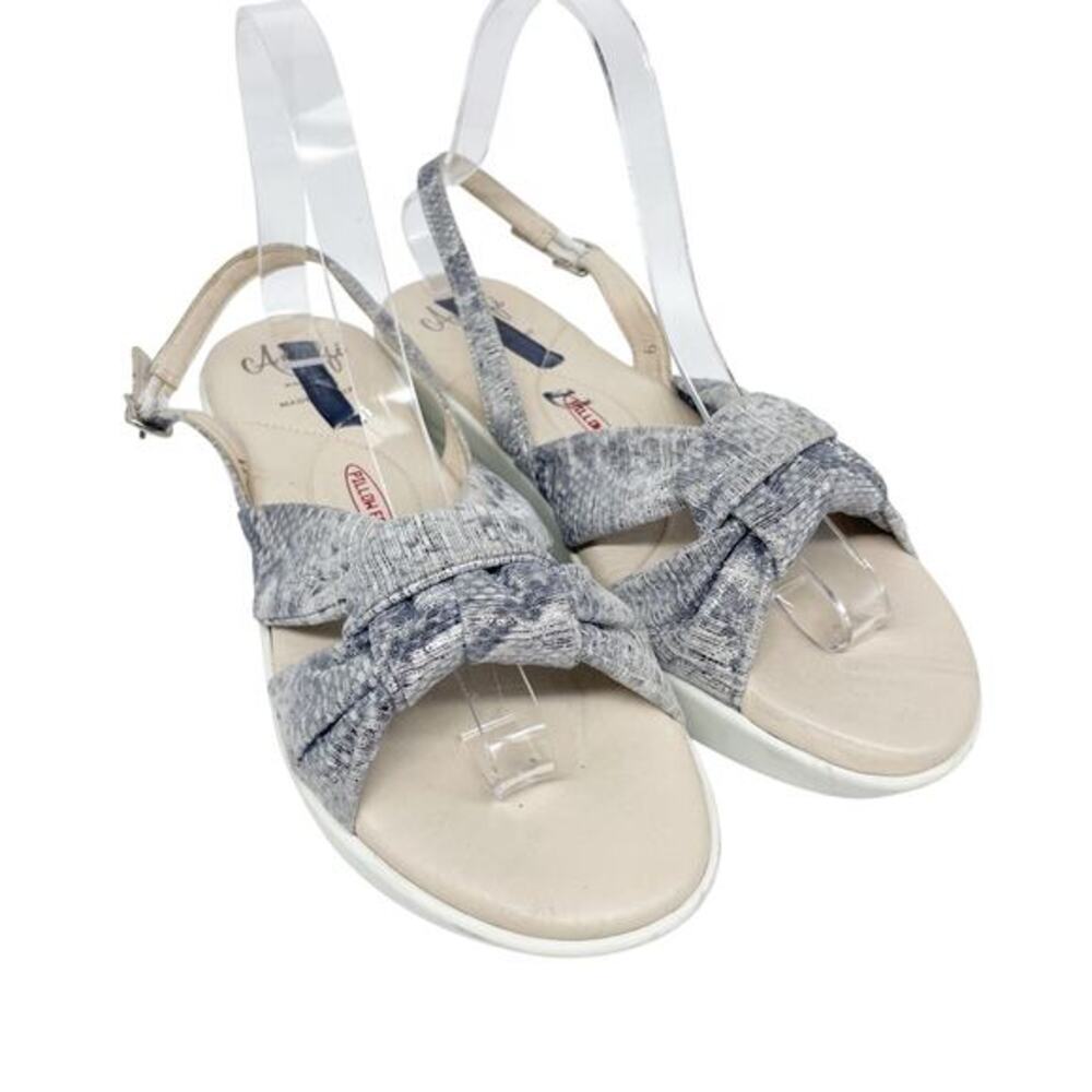 Amalfi by Rangoni Women's Gioconda Slingback Wedge‎ Sandals Gray Size 9